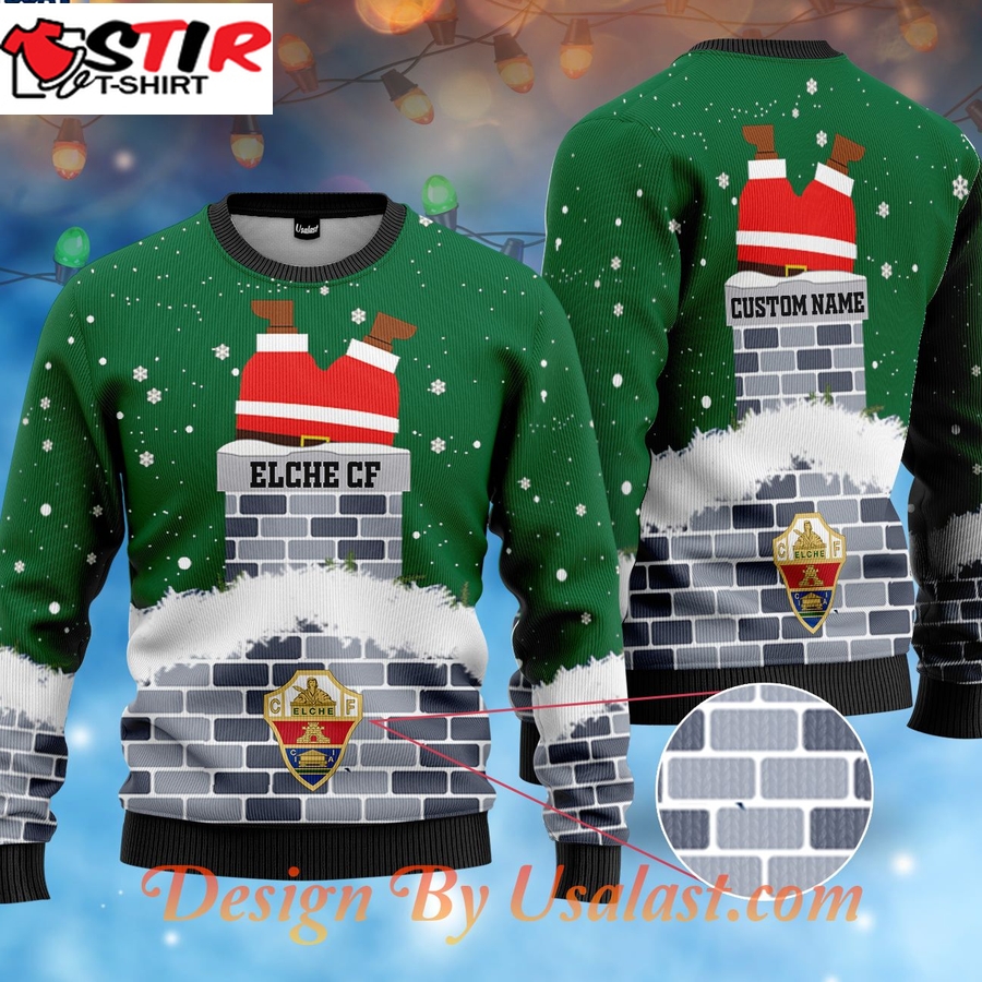 Hot Elche Cf Santa Claus Custom Name Ugly Christmas Sweater