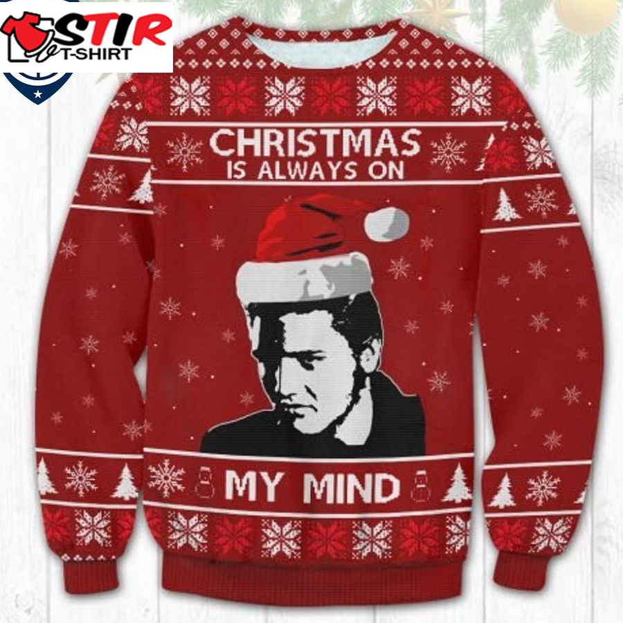 Hot Elvis Presley Christmas Is Always On My Mind Ugly Christmas Sweater