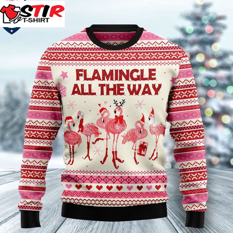 Hot Flamingle All The Ways Ugly Christmas Sweater