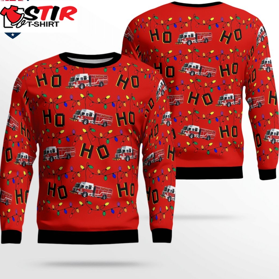 Hot Florida Port Orange Fire & Rescue Ho Ho Ho 3D Christmas Sweater