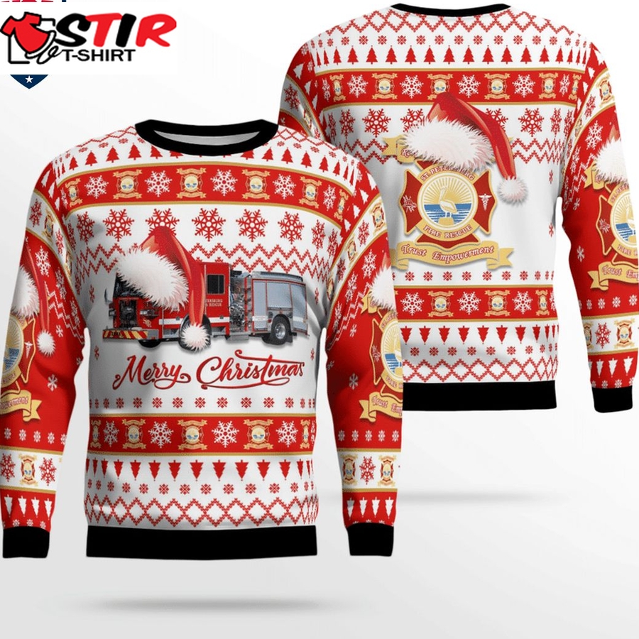 Hot Florida St Petersburg Fire Rescue 3D Christmas Sweater