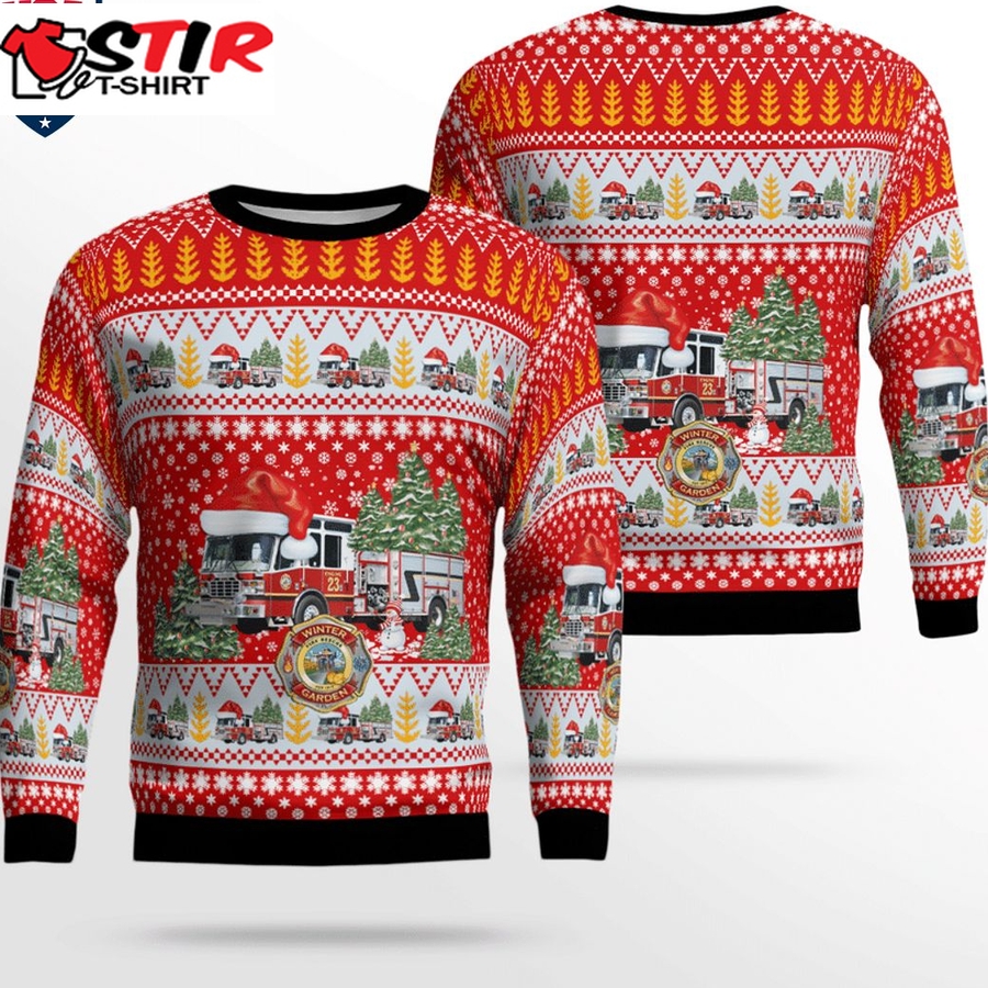 Hot Florida Winter Garden Fire Rescue Department 3D Christmas Sweater
