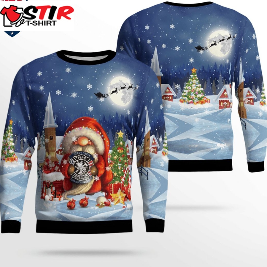 Hot Gnome Reedy Creek Fire And Rescue Department Ems 3D Christmas Sweater