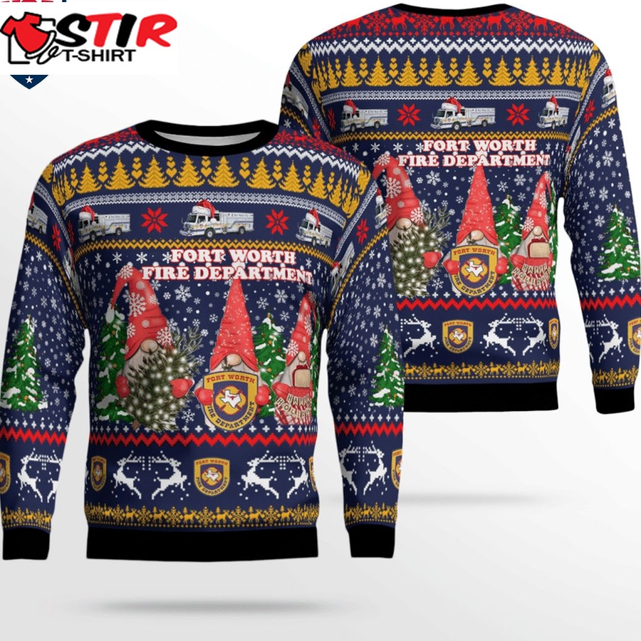 Hot Gnome Texas Fort Worth Fire Department Ver 1 3D Christmas Sweater