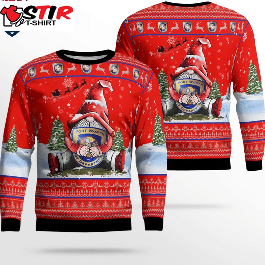 Hot Gnome Texas Fort Worth Fire Department Ver 2 3D Christmas Sweater