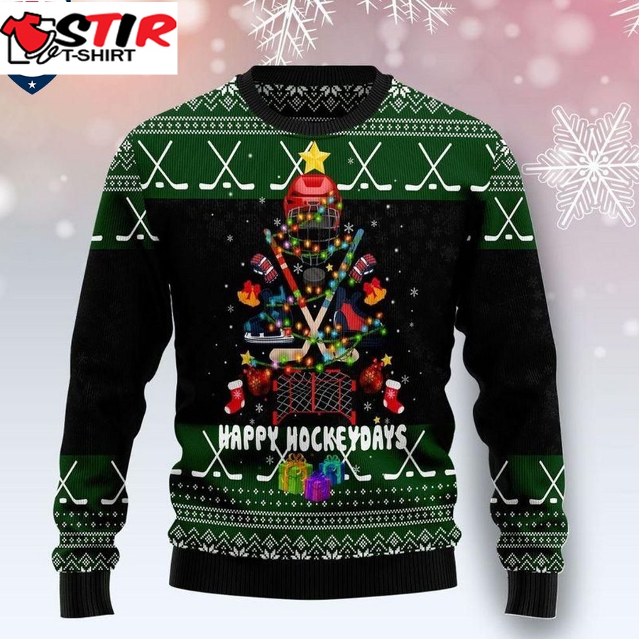 Hot Happy Hockeydays Ugly Christmas Sweater