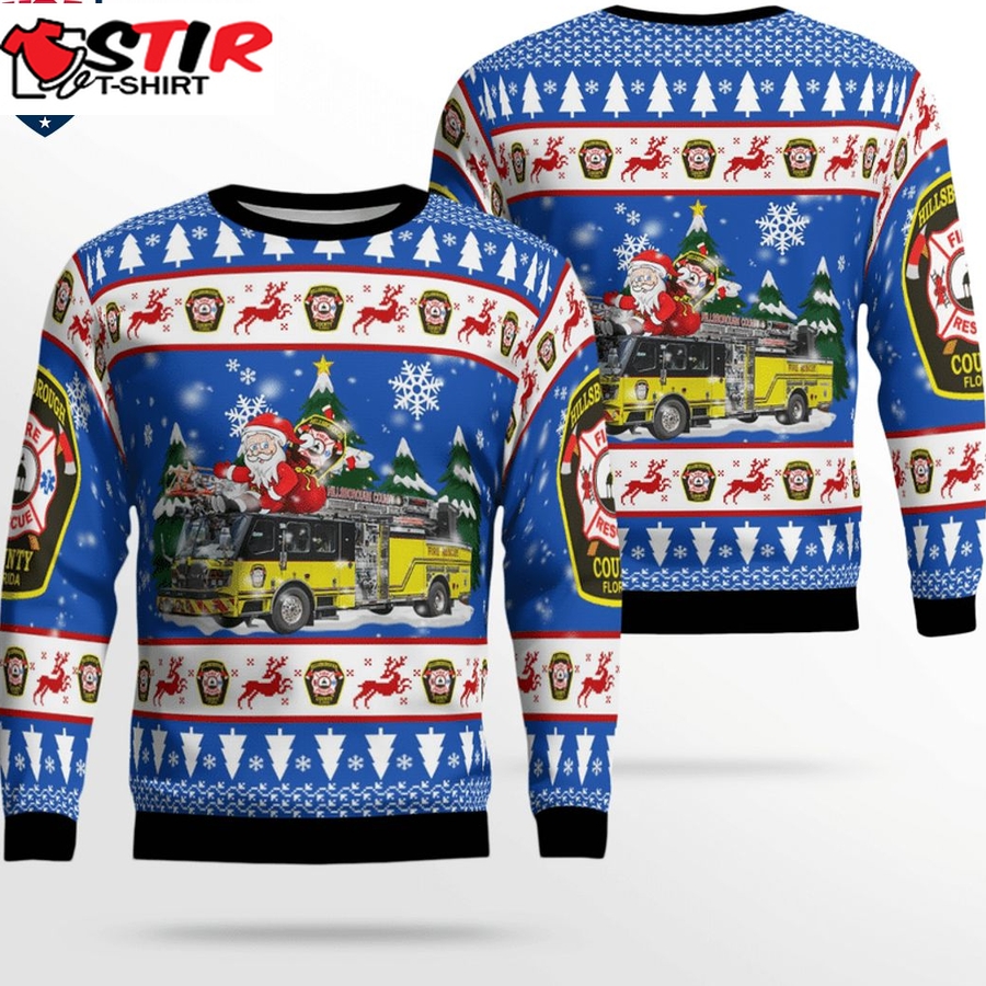 Hot Hillsborough County Fire Department 3D Christmas Sweater