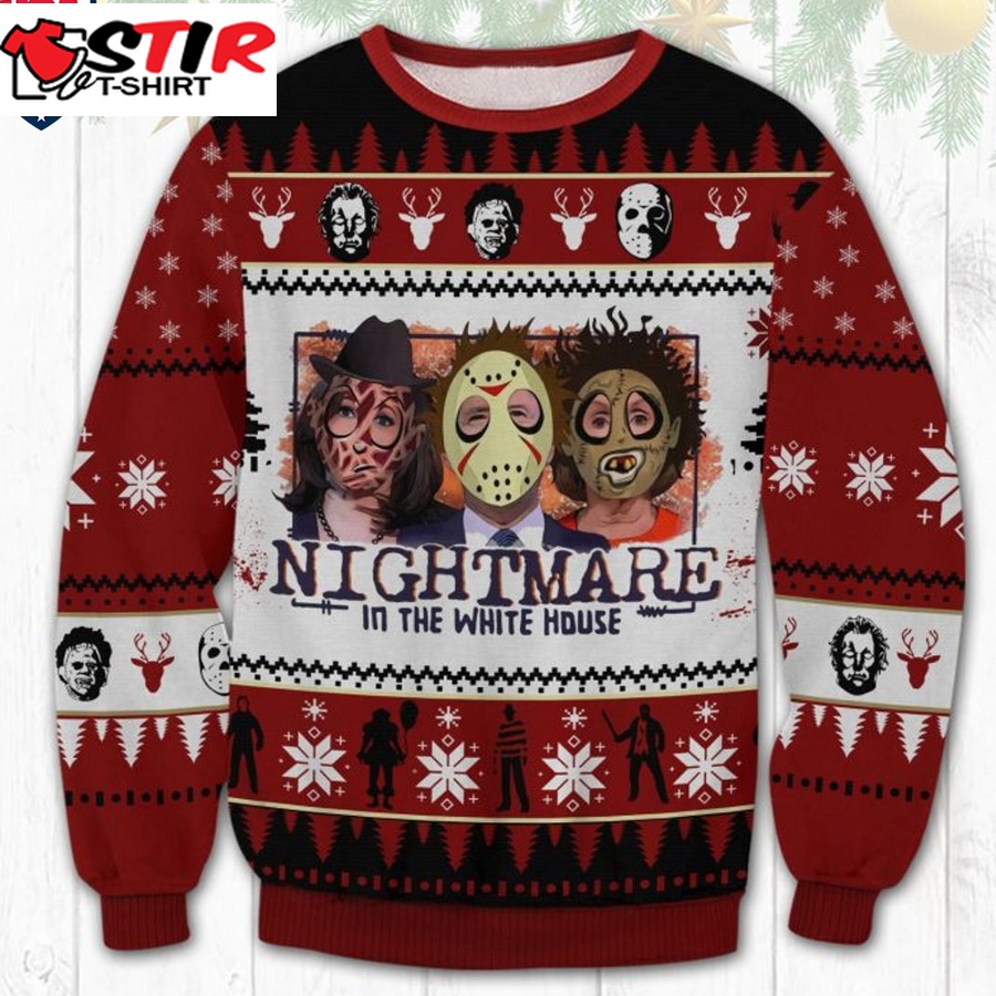 Hot Horror Nightmare In The White House Ugly Christmas Sweater