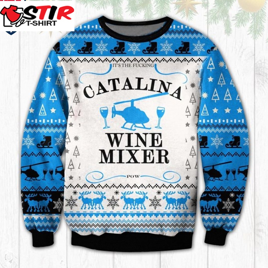 Hot It's The Fucking Catalina Wine Mixer Pow Ugly Christmas Sweater