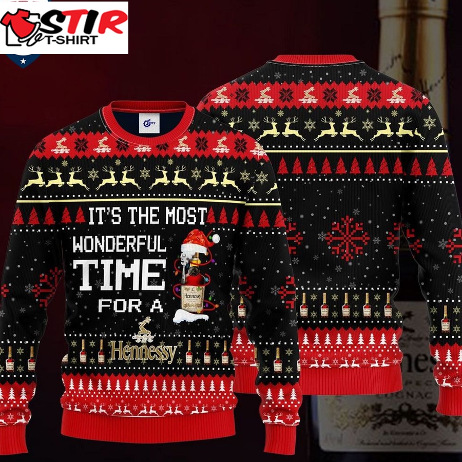 Hot It's The Most Wonderful Time For A Hennessy Ugly Christmas Sweater