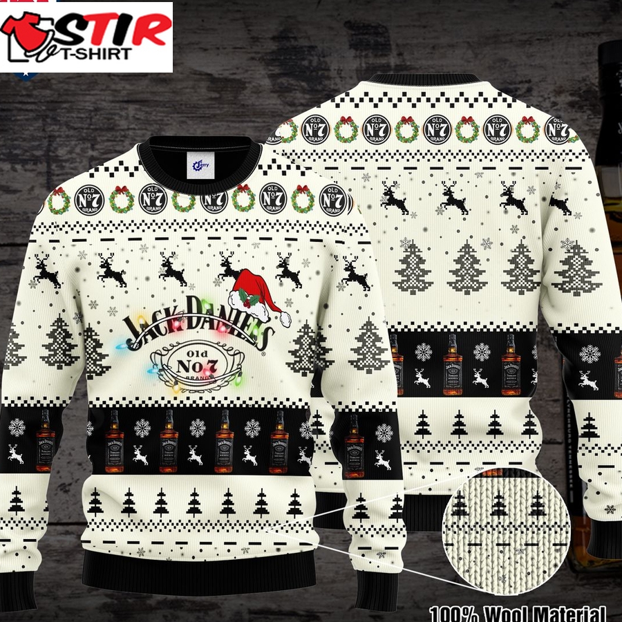 Hot Jack Daniel's Santa Hat Ugly Christmas Sweater