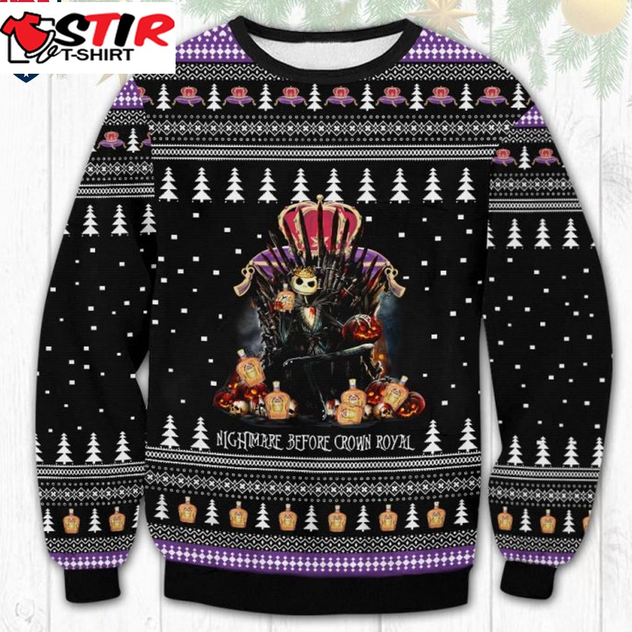Hot Jack Skellington Nightmare Before Crown Royal Ugly Christmas Sweater