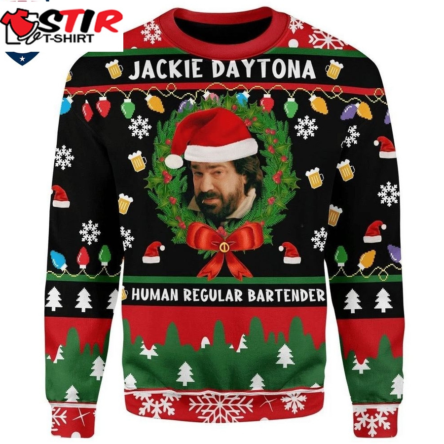 Hot Jackie Daytona Human Regular Bartender Ugly Christmas Sweater