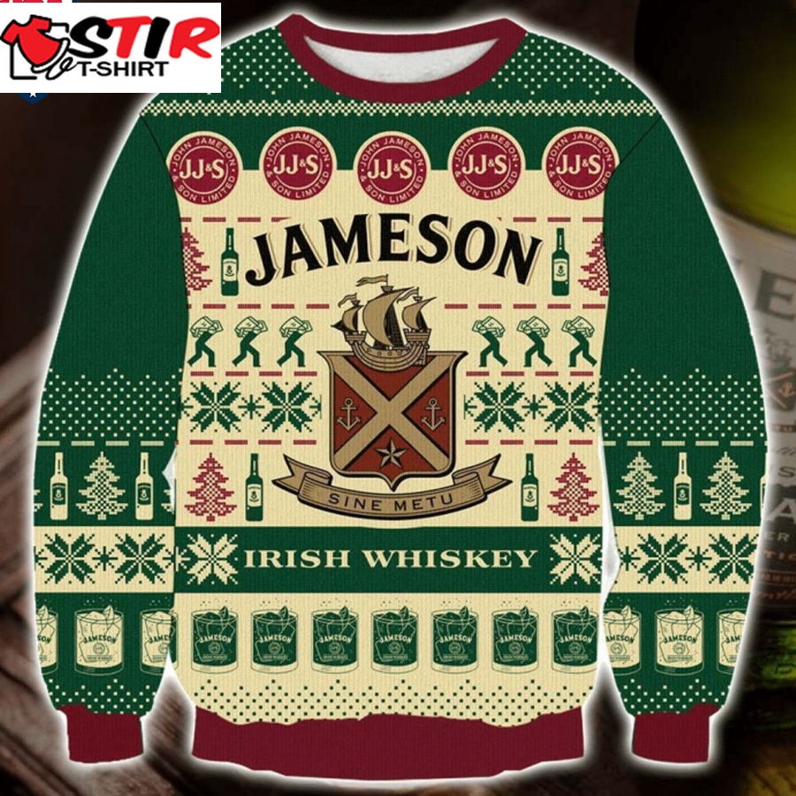 Hot Jameson Irish Whiskey Ugly Christmas Sweater