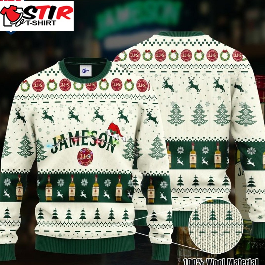 Hot Jameson Santa Hat Ugly Christmas Sweater