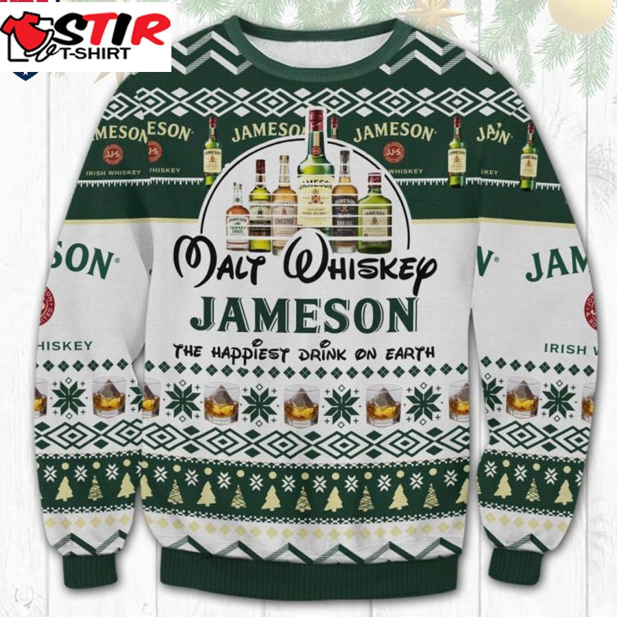 Hot Jameson The Happiest Drink On Earth Ugly Christmas Sweater