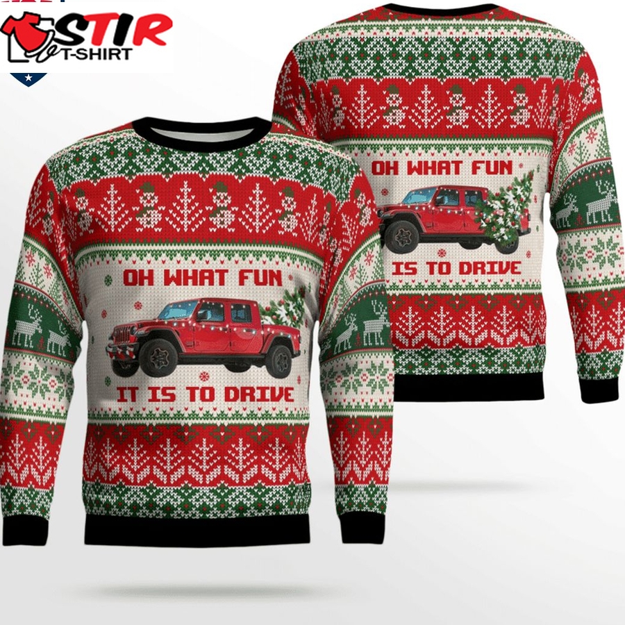 Hot Jeep Gladiator Oh What Fun It Is To Drive 3D Christmas Sweater