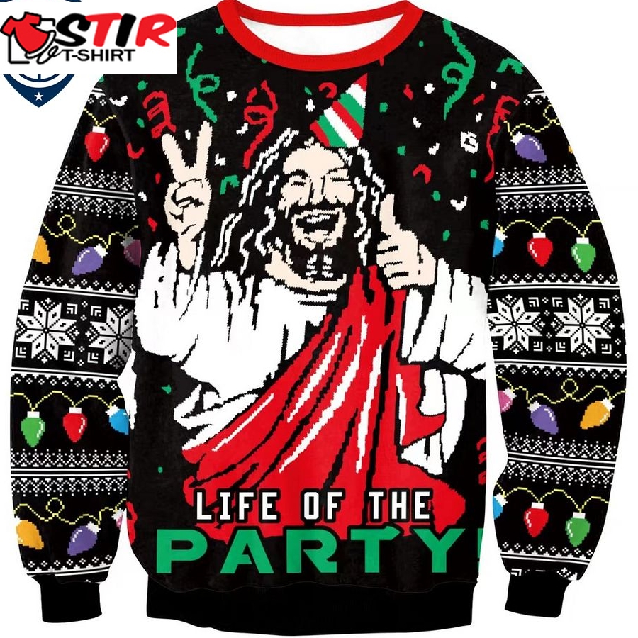 Hot Jesus Life Of The Party Ugly Christmas Sweater