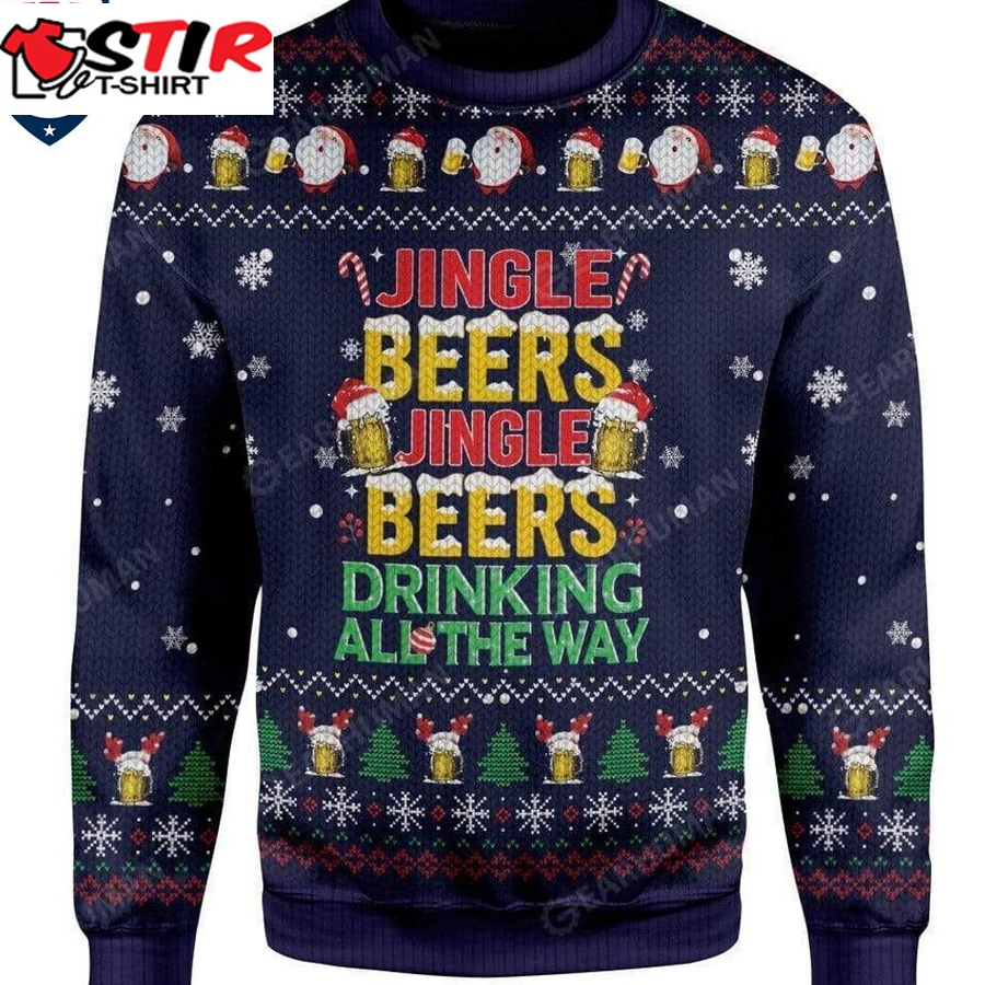 Hot Jingle Beers Jingle Beers Drinking All The Way Ver 1 Ugly Christmas Sweater