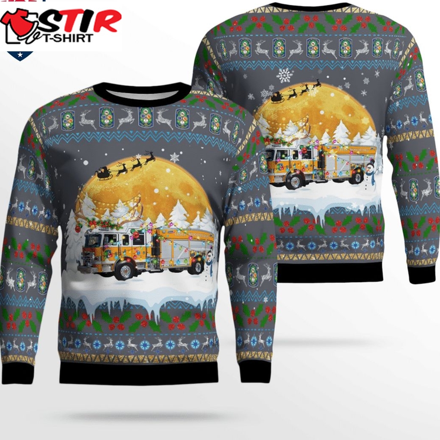 Hot Lisle Woodridge Fire District 3D Christmas Sweater