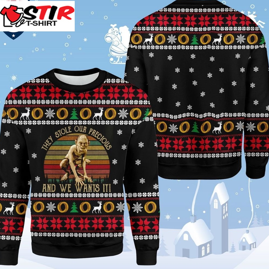 Hot Lotr Gollum They Stole Our Precious And We Wants It Ugly Christmas Sweater