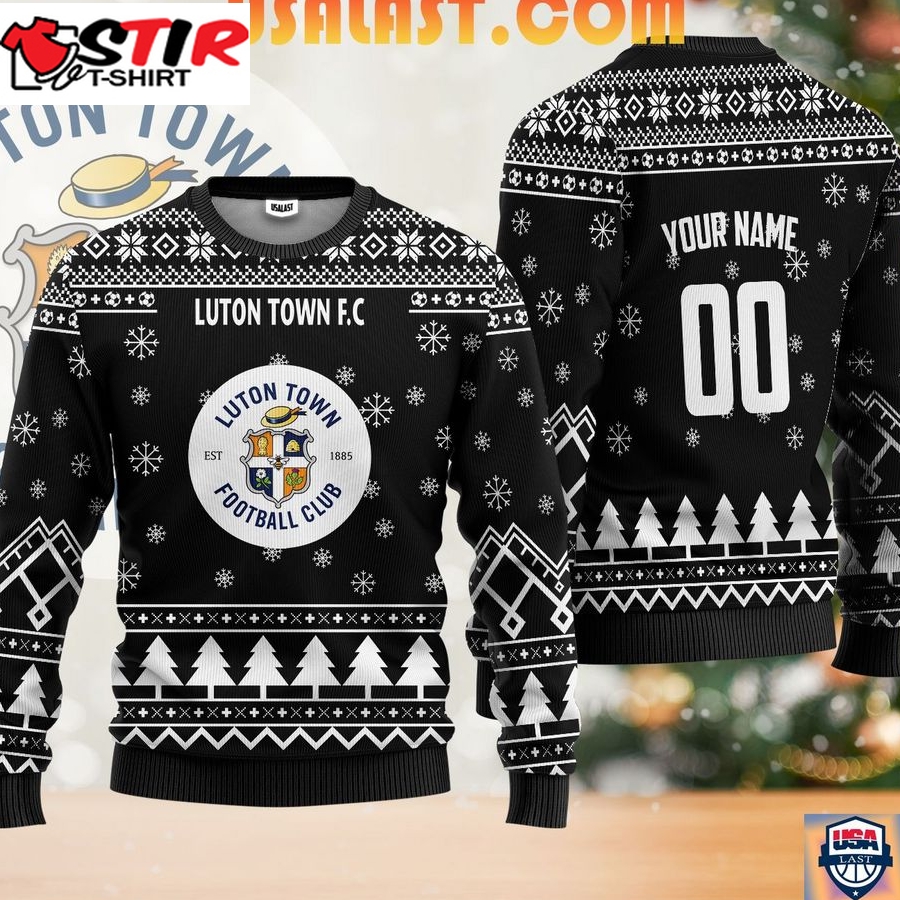 Hot Luton Town Fc Ugly Christmas Sweater Black Version