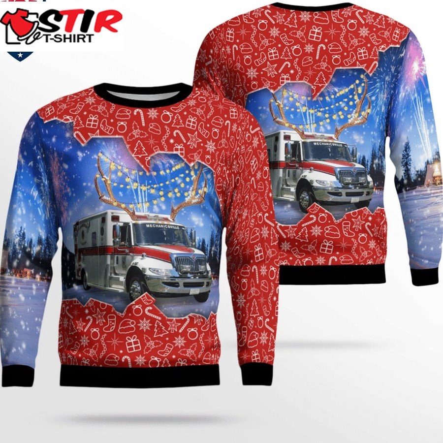 Hot Maryland Mechanicsville Volunteer Rescue Squad 3D Christmas Sweater