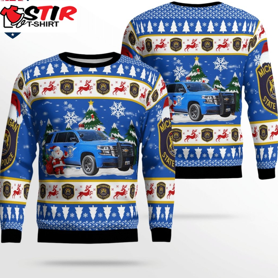 Hot Michigan State Police 2020 Chevy Tahoe K953 3D Christmas Sweater