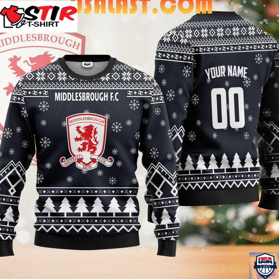 Hot Middlesbrough Fc Ugly Christmas Sweater Gunmetal Version