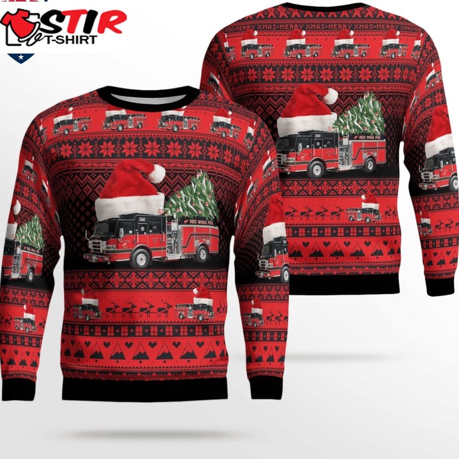 Hot Minnesota Red Wing Fire Department 3D Christmas Sweater