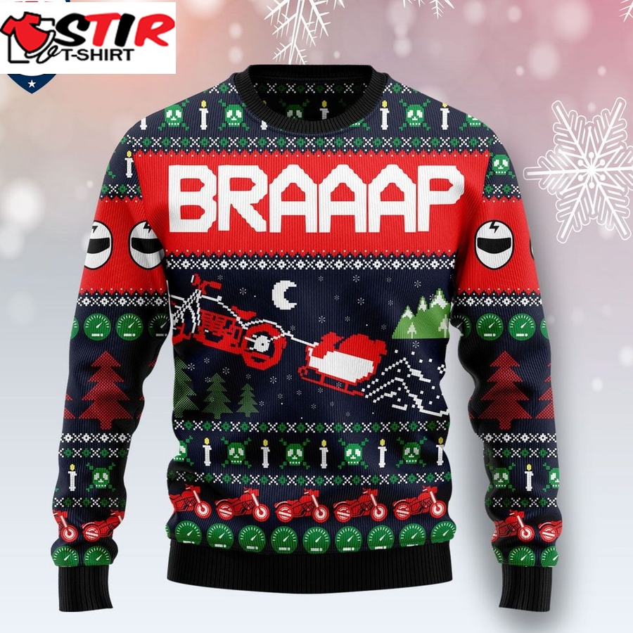 Hot Motorbike Braaap Ugly Christmas Sweater