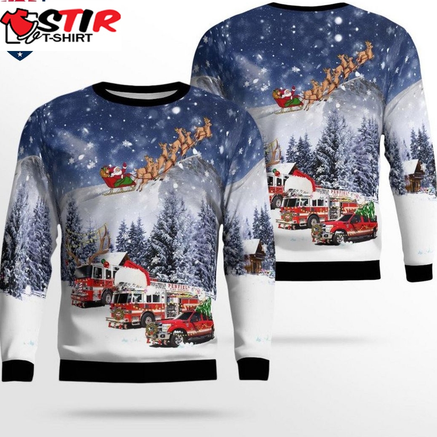 Hot New York Penfield Fire Company 3D Christmas Sweater