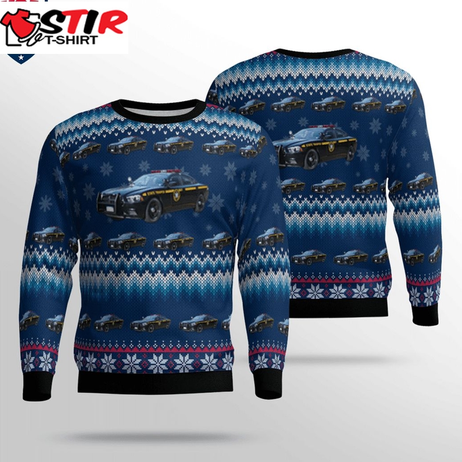Hot New York State Police Dodge Charger 3D Christmas Sweater