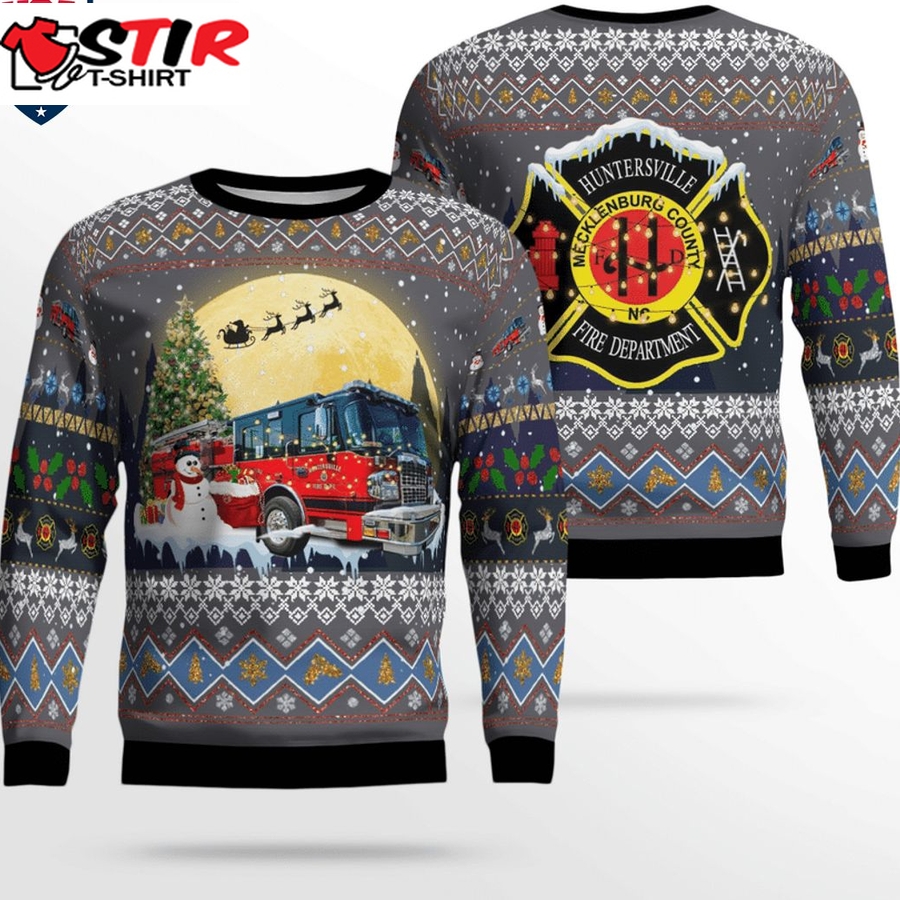 Hot North Carolina Huntersville Fire Department 3D Christmas Sweater