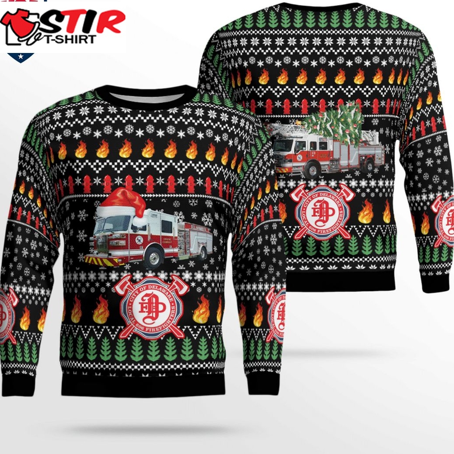 Hot Ohio City Of Delaware Fire Department 3D Christmas Sweater