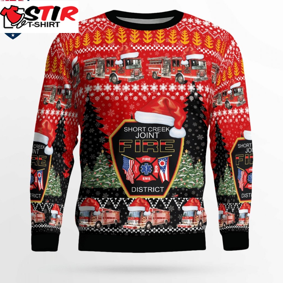 Hot Ohio Short Creek Joint Fire District 3D Christmas Sweater