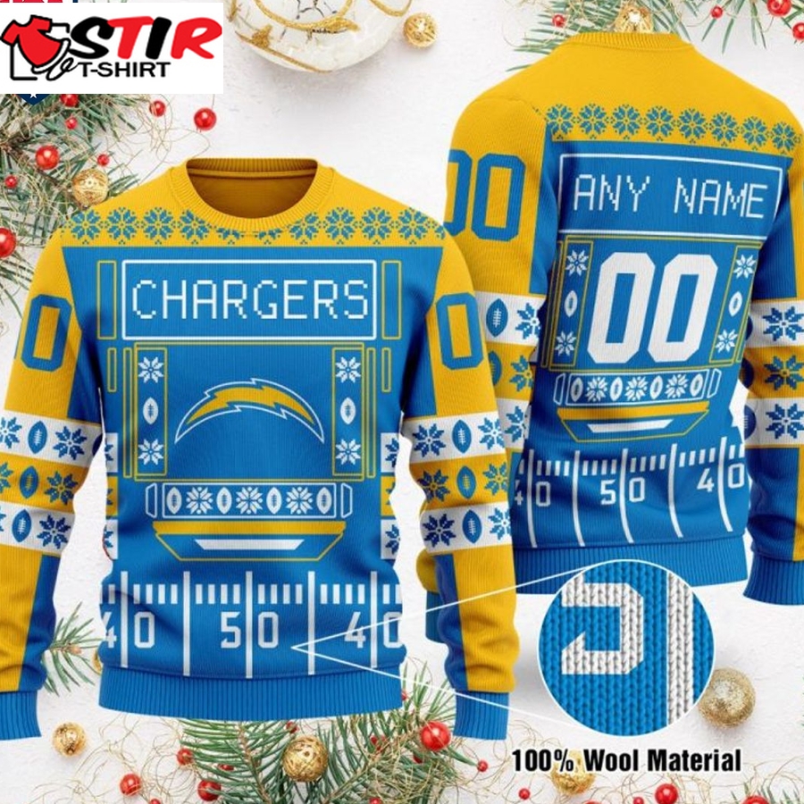 Hot Personalized Los Angeles Chargers Ugly Christmas Sweater
