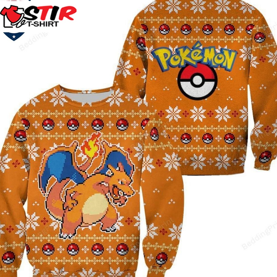 Hot Pokemon Charizard Pokeball Ugly Christmas Sweater