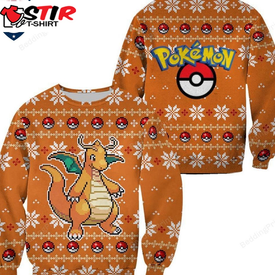 Hot Pokemon Dragonite Pokeball Ugly Christmas Sweater