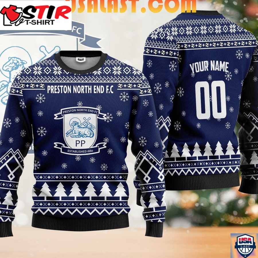 Hot Preston North End Fc Ugly Christmas Sweater Blue Version