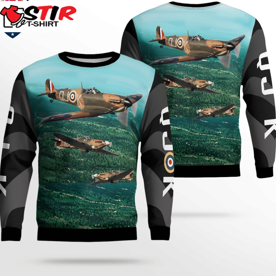 Hot Raf Supermarine Spitfire And Hawker Hurricane 3D Christmas Sweater
