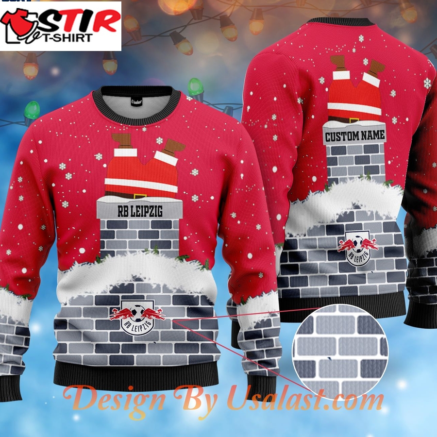 Hot Rb Leipzig Custom Name Ugly Christmas Sweater   Red Version