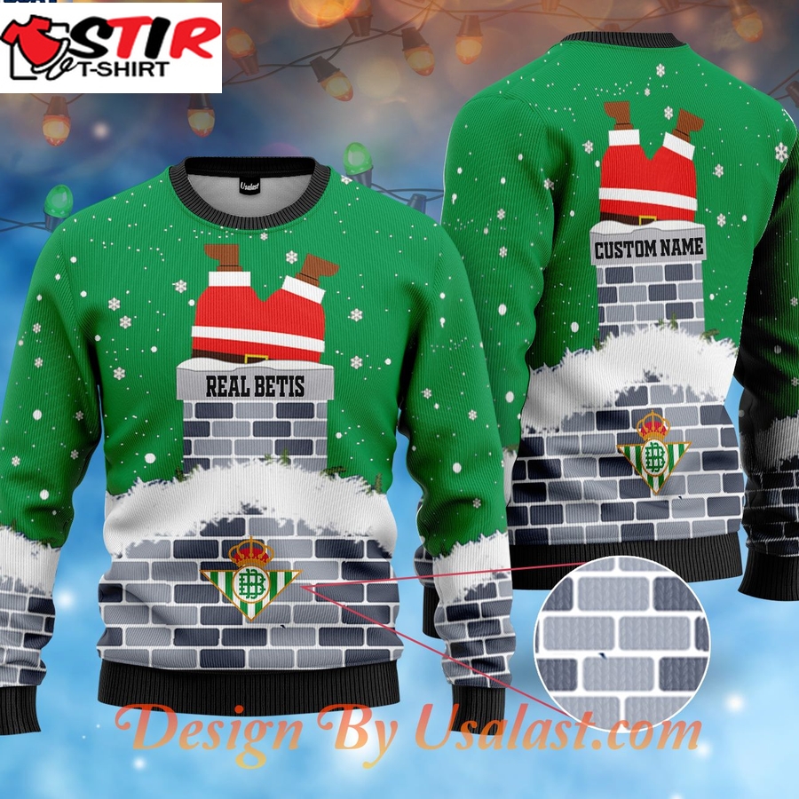 Hot Real Betis Santa Claus Custom Name Ugly Christmas Sweater