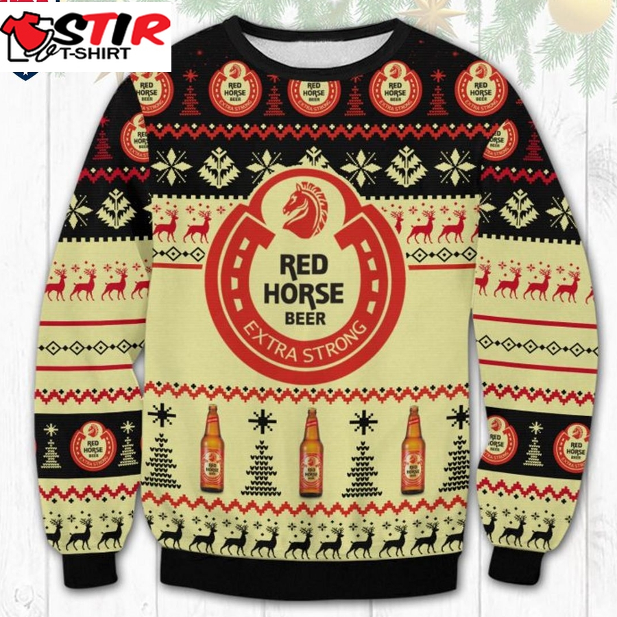 Hot Red Horse Ugly Christmas Sweater