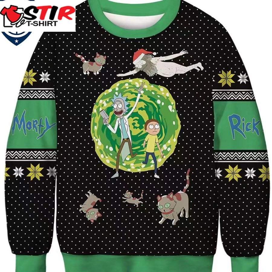 Hot Rick And Morty Walking Through Portal Ugly Christmas Sweater