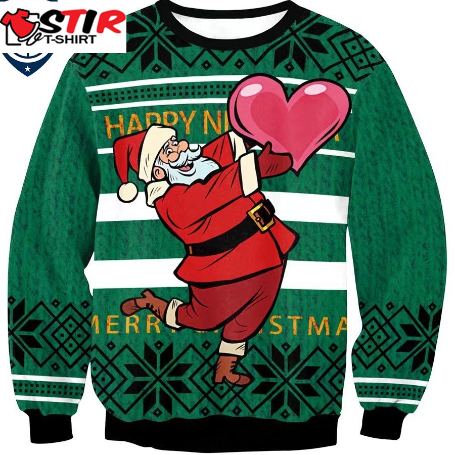 Hot Santa Claus Bring Heart Ugly Christmas Sweater