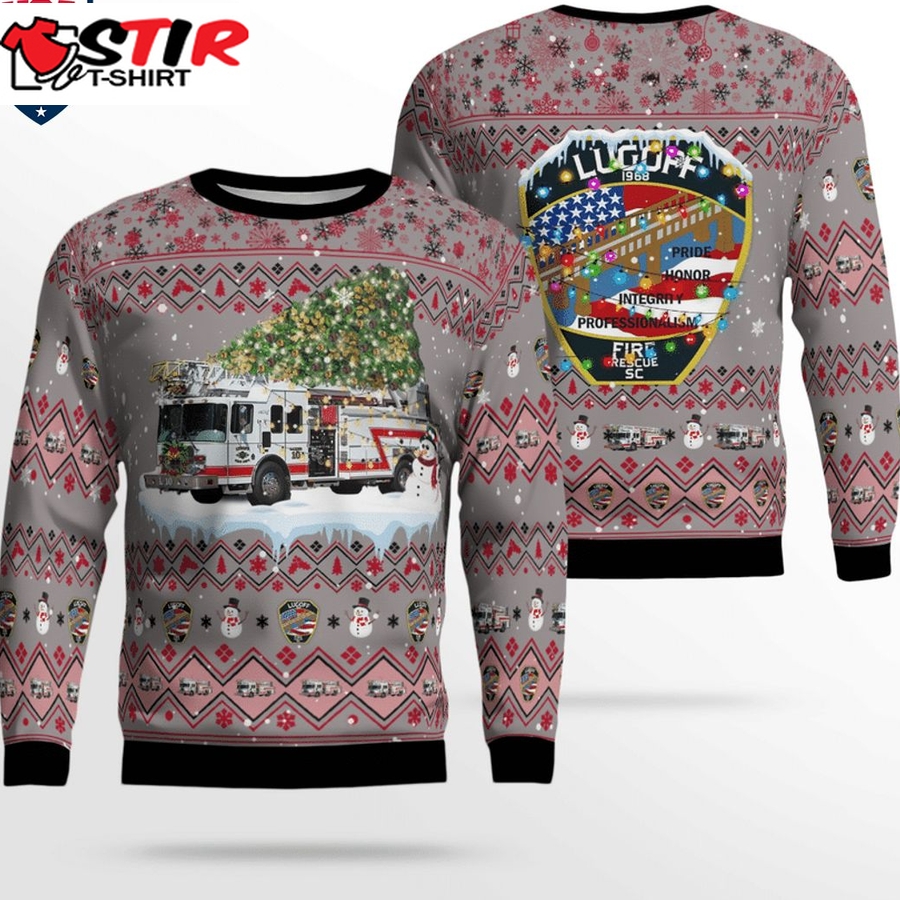 Hot South Carolina Lugoff Fire Department 3D Christmas Sweater