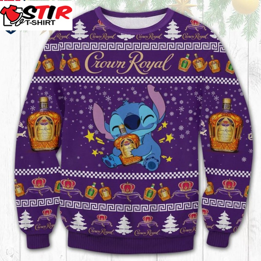 Hot Stitch Hug Crown Royal Ugly Christmas Sweater