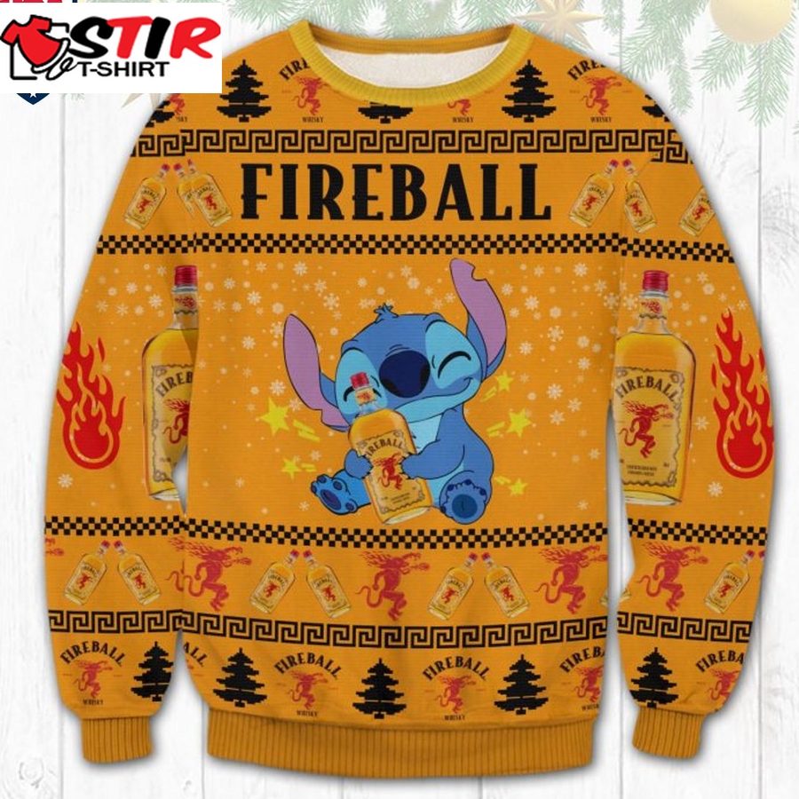 Hot Stitch Hug Fireball Ugly Christmas Sweater