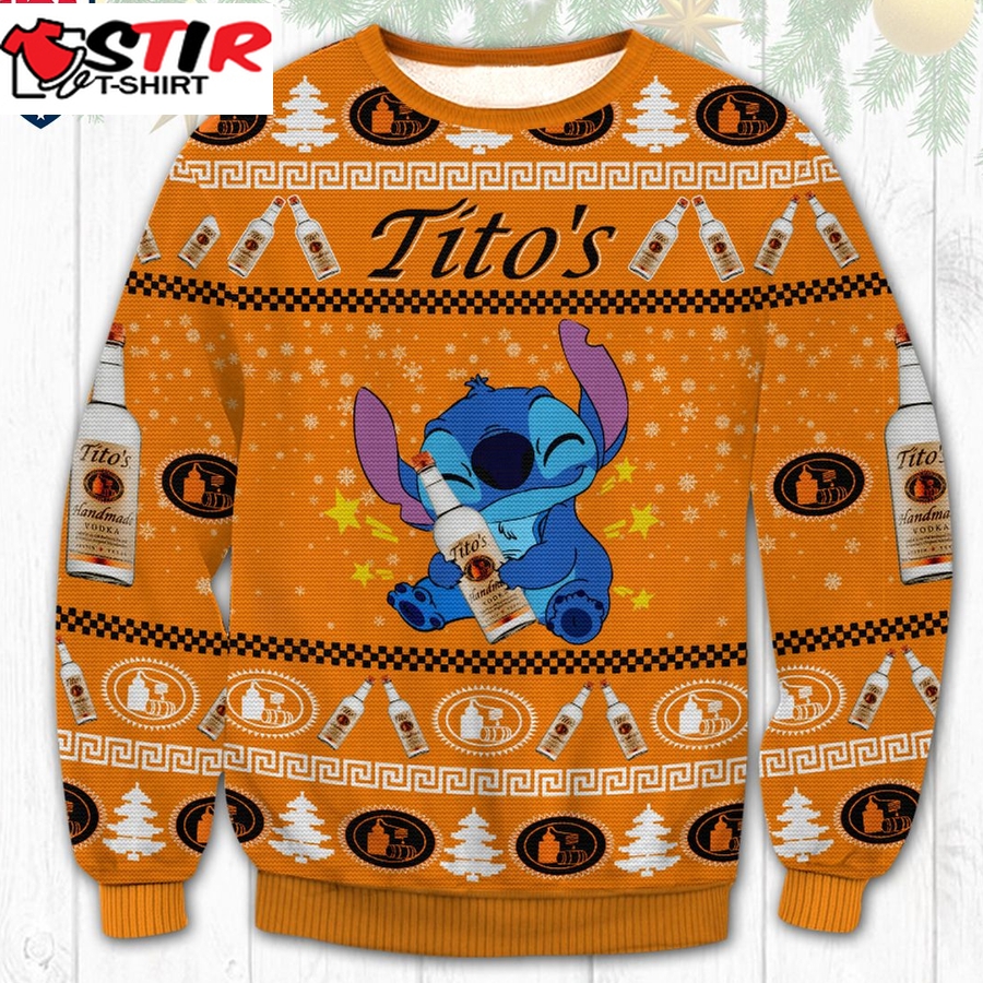 Hot Stitch Hug Tito's Handmade Vodka Ugly Christmas Sweater